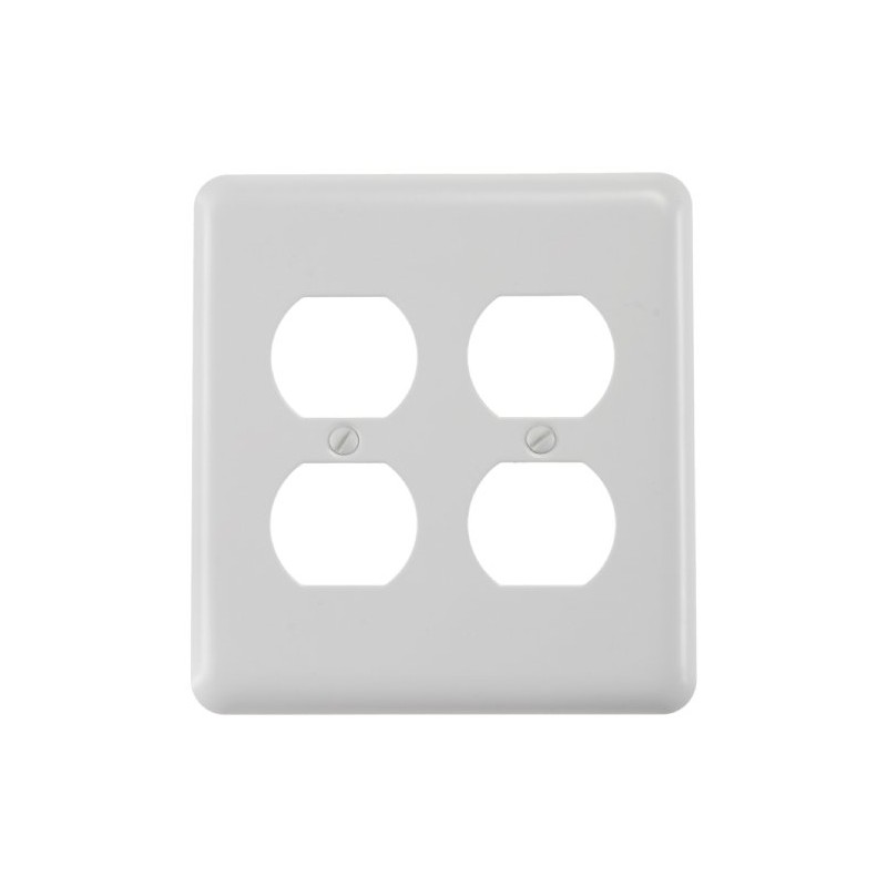 Amerelle Devon Double Duplex Steel Wallplate in White
