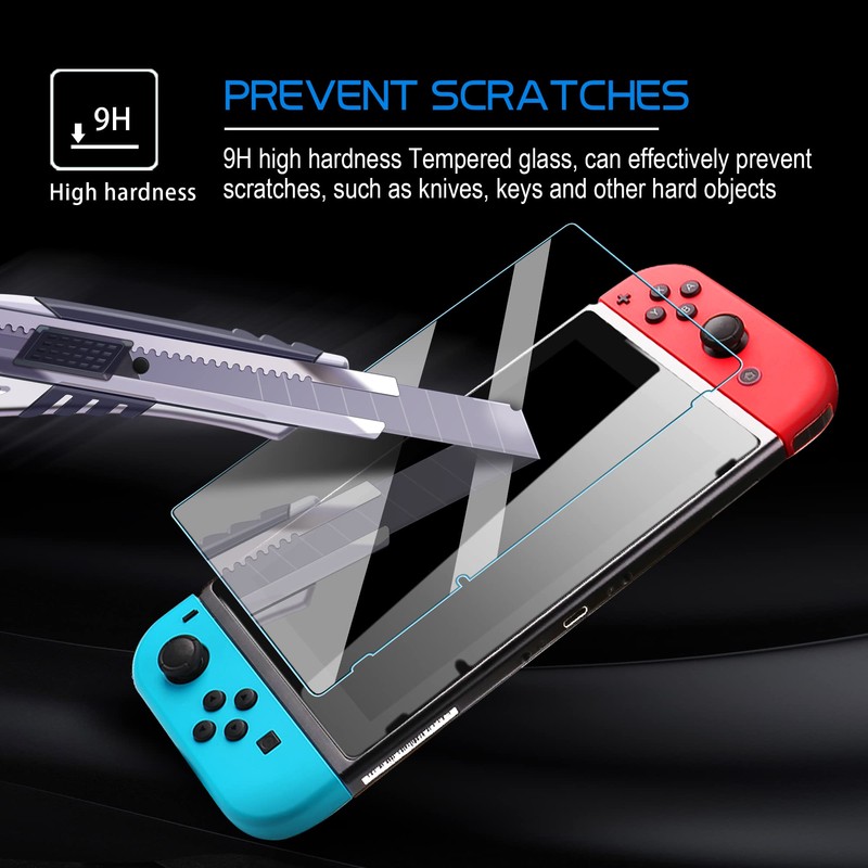 Arae Glass Film for Switch, Self-Adsorption, Bubble Proof, Shatterproof