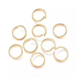 Unbranded 20pc 304 Stainless Steel Open Jump Rings 10mm - 18 Gauge (1mm) - 18K Gold Plated