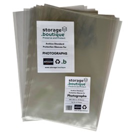 storage.boutique Photograph Protection Sleeves, Archive Standard, Acid Free, 13 x 8 inches, 326 x 209 mm, 40