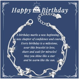 YELUWA Silver Bracelet for Women, 925 Sterling Silver, Adjustable Women's Bracelet with Beads, Women's Bracelet, Silver 925 Bracelet, Birthday Gift for Daughters, Mother, Girls, Sister, Girlfriend,