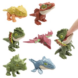 ZMDMAH Pack of 6 Dinosaur Toy, Dinosaur Finger Toy, Mini Dino Figures Toy, Small Dinosaur Figures, Dinosaur Set for Children, Boys and Girls (B)