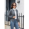 BERESIA Women's Cardigan with Buttons Classic Crew Neck Elegant, darkgray