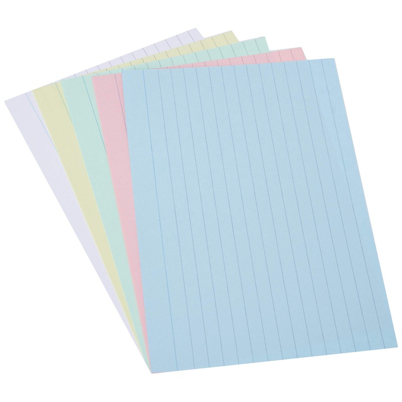 Luxpad A6 Lined Revision & Presentation Cards - Assorted Colours