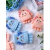 Geyoga 6 Pairs Kids Fingerless Gloves Axolotl Knitted Convertible Flip