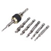 7Pcs/Set Spiral Combination Tap High Speed Steel 1/4in Hex Shank