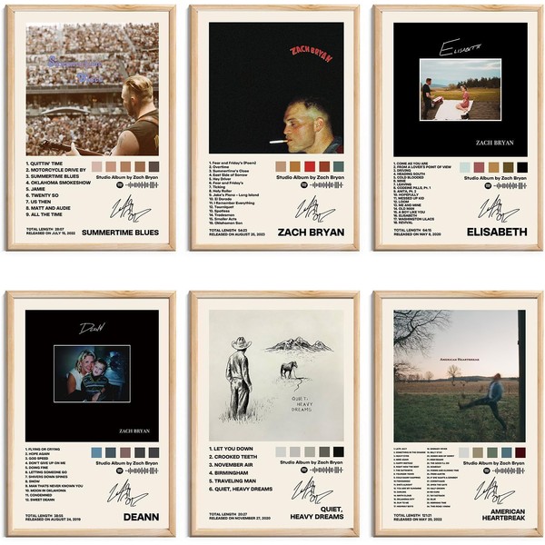 Set of 6 Zach Music Album Bryan Poster The Cover