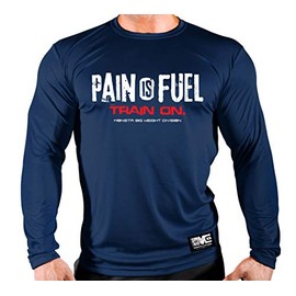 Monsta Clothing Co. Men's Bodybuilding (Pain is Fuel) Gym LNGSLV (G:NY-A:WT-RD)