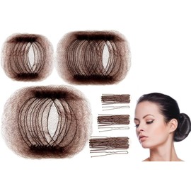 Red de pelo invisible con borde elástico y alfileres en forma de U,40Pcs Red para Cabello y 80Pcs Pinzas en Forma de U, Red de Pelo Tejida, Set de Accesorios para el Cabello, Gorro Desechable Tipo Red (Marrón 120PCS)