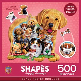 MasterPieces 500 Piece Shaped Jigsaw Puzzle for Adults, Family, Or Youth - Puppy Palooza - 20.9"x27"