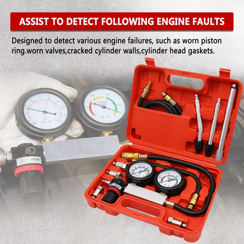 Cylinder Leak Down Tester Kit,Automotive Engine Pressure Gauges Compression Test