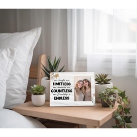 Friendship Picture Frame Gifts For Best Friend,Ours Laughs Are Limitless,Wood Photo Frame Gifts Idea, Tabletop & Wall Mounting, 4x6 Inch Photo