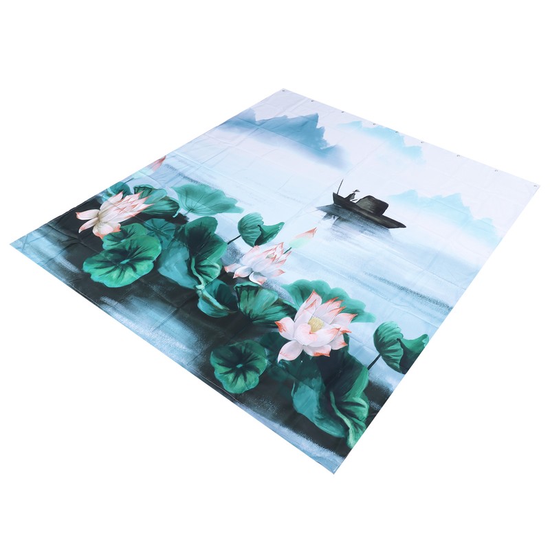 Blackout Curtains Waterproof Flower Pattern Shower Curtain Window Panels for