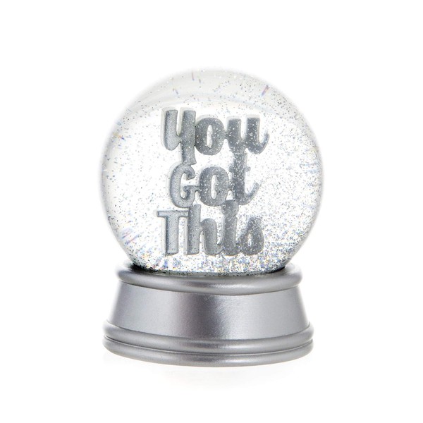 Boxer Gifts You Got This Inspirational & Motivational Glitter Snow Globe Ornament | Heartfelt Gift For Her, Pregnancy, University Exams, New Job, Silver