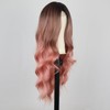 Ombre Pink Wavy Wig for Women 26 Inch Long Pink