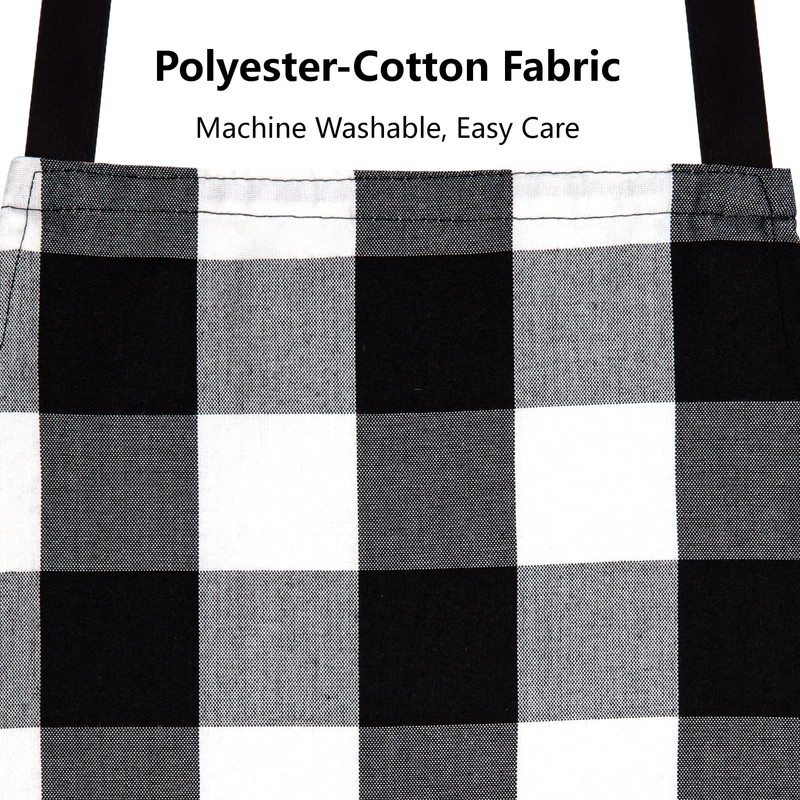 Jubatus 1 Pack Buffalo Check Apron with 2 Pockets Adjustable