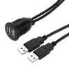 TENINYU USB 2.0 Flush Mount Cable, Dual USB Car Panel