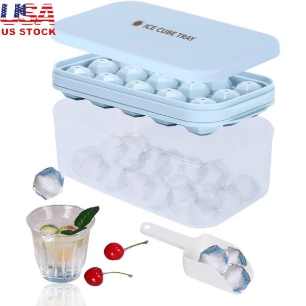 Unbranded Ice Cube Tray W/ Lid 15 pcs Hexagon Ice