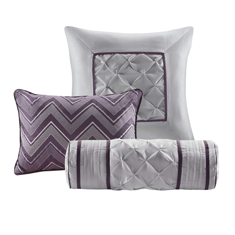 Madison Park Laurel Comforter Set Color: Plum, Size: King