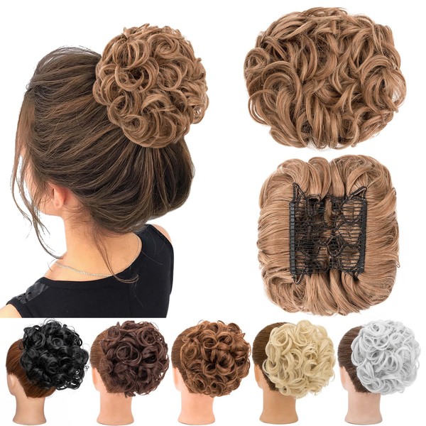 S-noilite Clip in Ponytail Hair Extension Short Messy Curly Dish