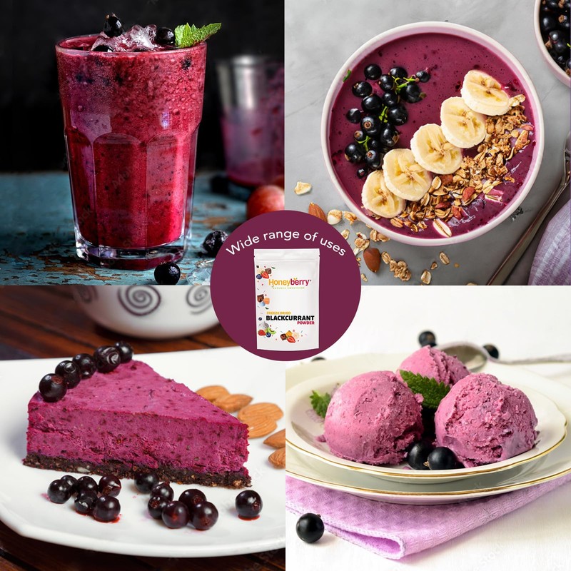 Freeze Dried Blackcurrant Powder 100g - No Added Sugar, 100%