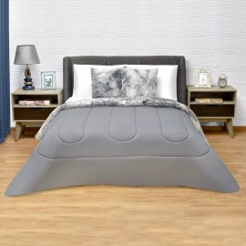 Colchas Elefantito Edredon Mink Matrimonial Gris Bison Térmico Diseño de la tela Liso