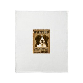 CafePress Wanted Bernese Mountain Dog Stadium B Super Soft Fleece Plush Throw Blanket, 60"x50"