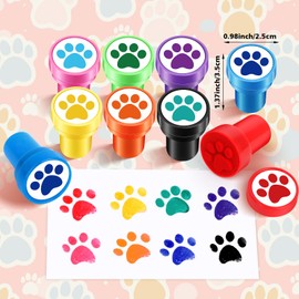 Hxezoc Hxezoc 24 Pieces Dog Paw Print Stamp, Mini Colorful Self Inking Stamps Party Favors Assorted Stamp Set for Classroom Party Educational Learning Activities Supplies
