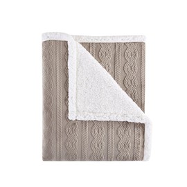 Madison Park MP50-4966 Hayes Plush to Berber Throw, 50"x60", Grey