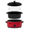 NESCO 4816-12, Roaster Oven with Porcelain Cookwell, Red, 6 quart,