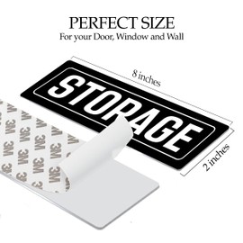 Storage Door Sign Metal Business Retail Store Self Adhesive Aluminum Peel and Stick 8x2 Inch Indoor/Outdoor Black Self-adhesive (1)