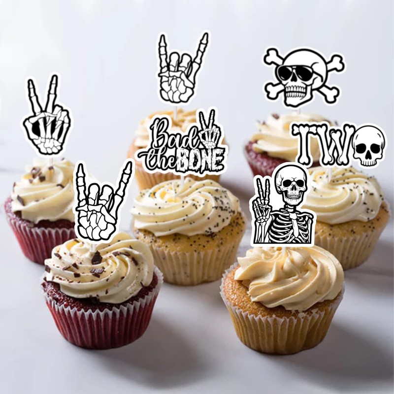 36Pcs Bad Two The Bone Cupcake Toppers Bad 2 The