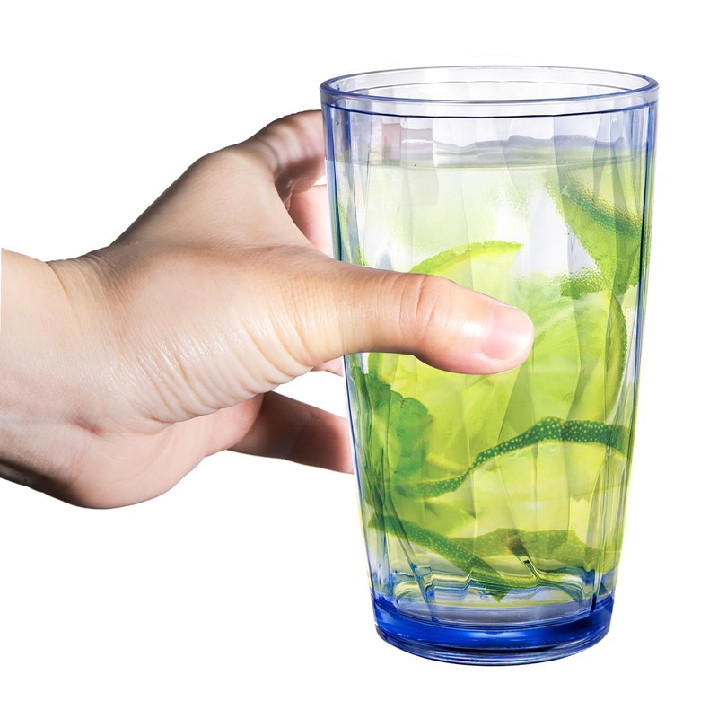 Hedume 6 Pack 17oz Premium Drinking Glasses, Set of 6