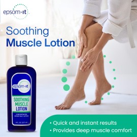Epsom-It Soothing Muscle Magnesium Lotion – Epsom Salt Topical Cream with Arnica and Magnesium Sulfate - Designed for Muscle Stiffness, Leg Cramps, Feet, Knees and Achy Feet - 8.0 oz