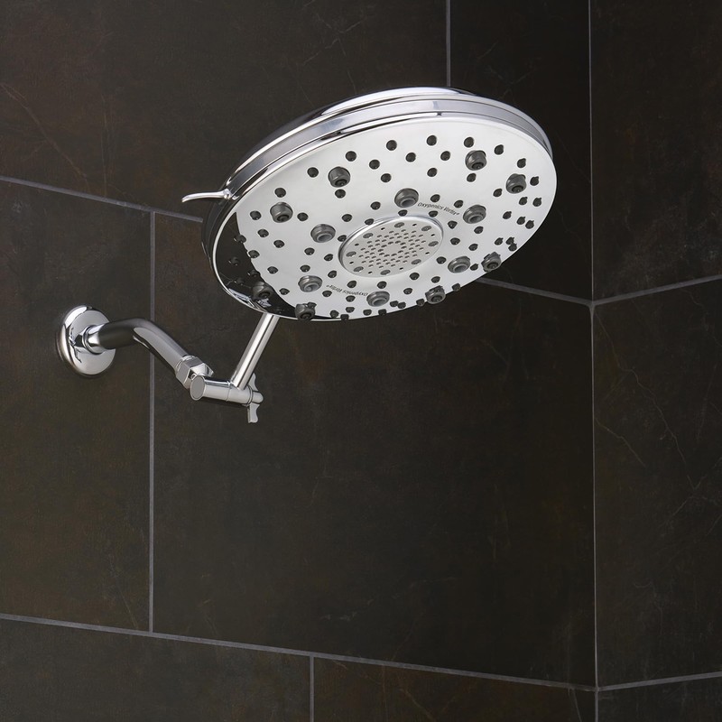 Oxygenics Vortex with Arm Chrome Rain Shower Head 1.8-GPM (6.8-LPM)