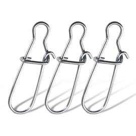 BBBF 100pcs Stainless Steel Duo Lock Snap - Premium Swivel Snap for Big Fish, Quick Change Fishing Snap Swivels & Snaps Tackle for Enhanced Lure Fishing (5#66.12lb-100pcs)