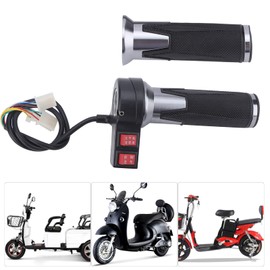 1Pair E-Bike Throttle Grip, 3 Speed Gear Throttle Handle Grips with Forward and Reverse Gear for Electric Bicycles