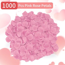 Usmilegift 1000 PCS Artificial Fake Rose Petals for Valentines Day,Flower Petals,Romantic Nightfor Her/Him Set,Wedding, Engagement, Party, in Bulk Flower Decorations（Pale Pink）