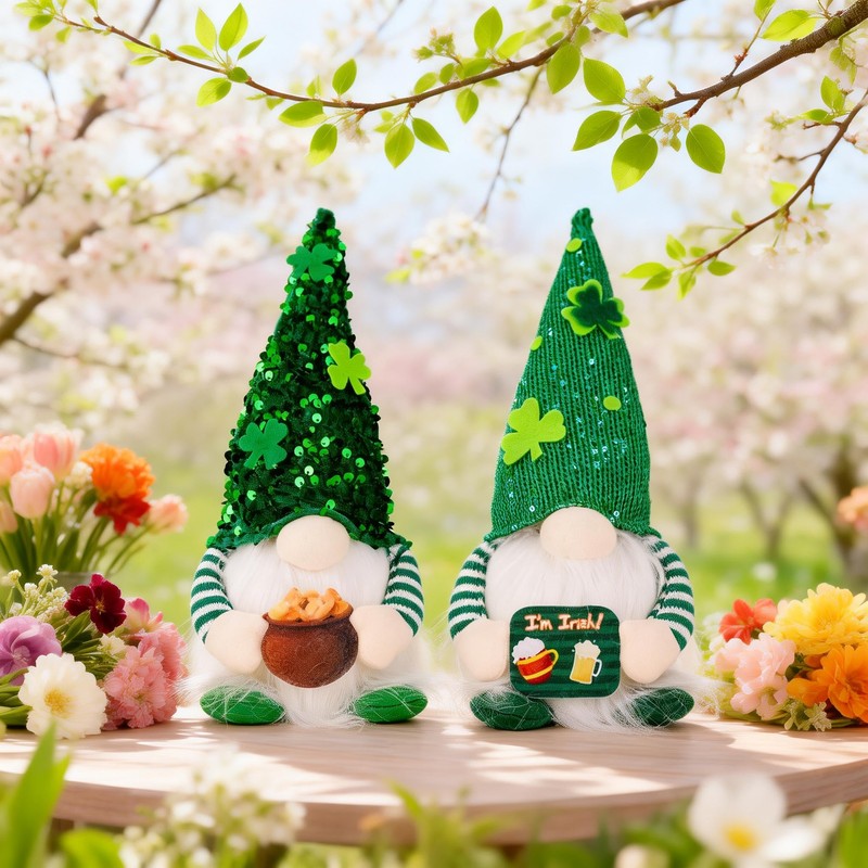 St. Patrick’s Day Gnomes Decoration, 2 Pack 11.4 Inch –