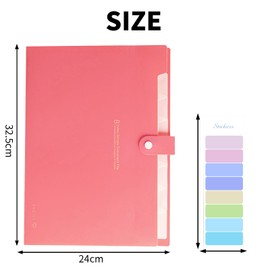 Yolistar Pack of 2 A4 Document Folders, Folder with 8 Compartments, Folder with Labels, Portable Organiser System for Office, Home, School, Folder Organiser, Blue/Red Tones