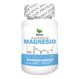 NATSA Glicinato de Magnesio 100 cpsulas, calidad Premium                                                                                              