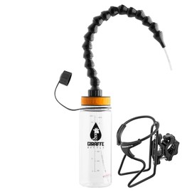 Giraffe Bottle sistema de beber manos libre, botella transparente, con soporte de botella montado en tubo redondo, 15 Inch / 38 cm