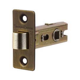 Decoranddecor 2.5 Inch Tubular Mortice Latch for Internal Doors, Fire Rated (4 Pack, 44-64mm, Antique Brass)