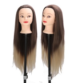 Training Head Long Soft Hair Hairdressing Styling Mannequin Head Hat Display for Ironing Braiding