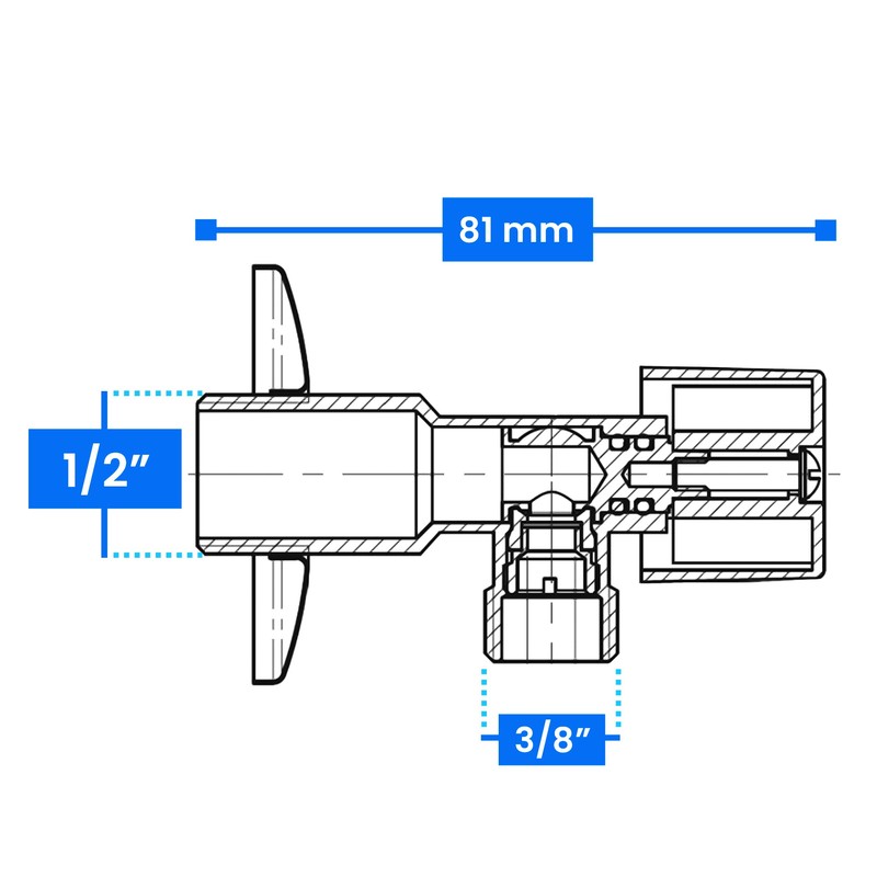 Angle Valve Angle Ball Valve Stopcock Valve 1/2 AG x