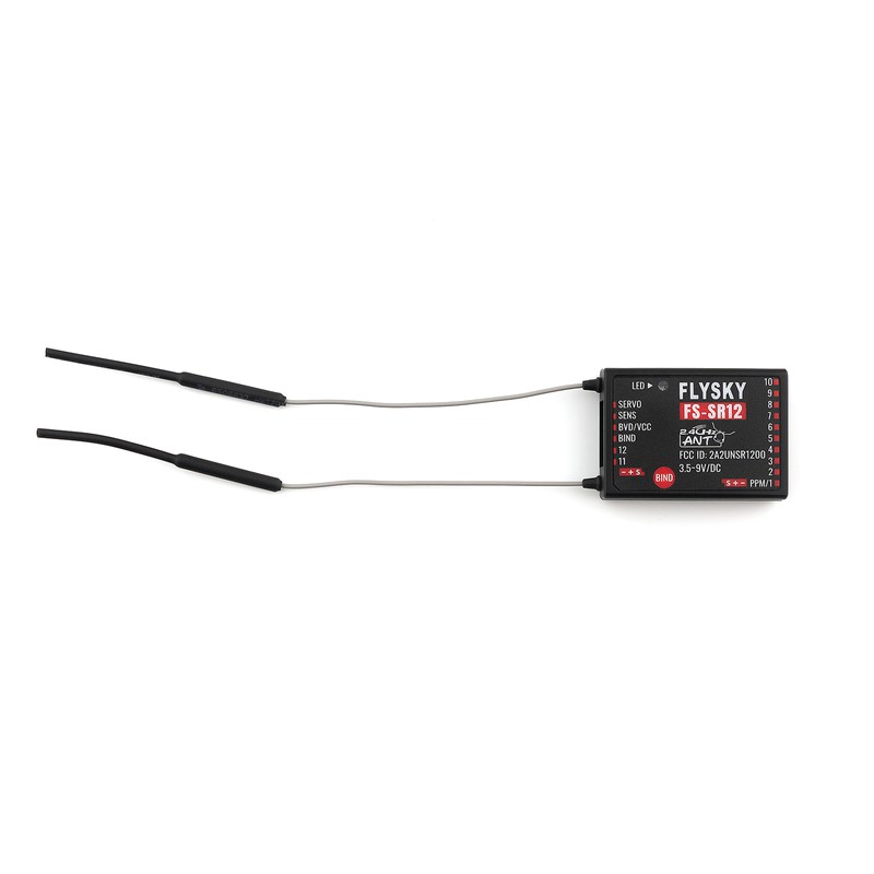 FLYSKY FS-SR12 Receiver 12 Channels 2.4G Receiver with Dual Antenna