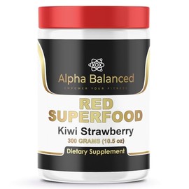 Alpha Balanced Red Superfood Strawberry Powder, Immune Boosting Superfoods Fruit Powder, Vitamins and Minerals Supports Energy, Strawberry Fruit Powder - 30 Servings