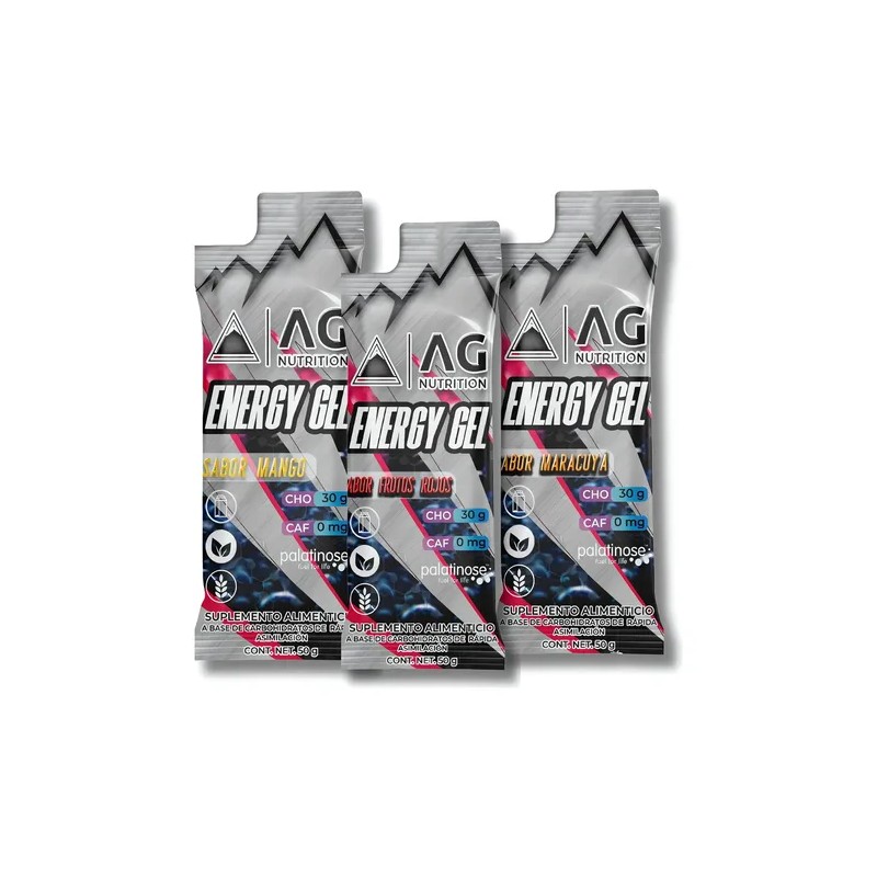 Gel Energético Deportivo 24 Piezas AG Nutrition Sin Gluten Vegano