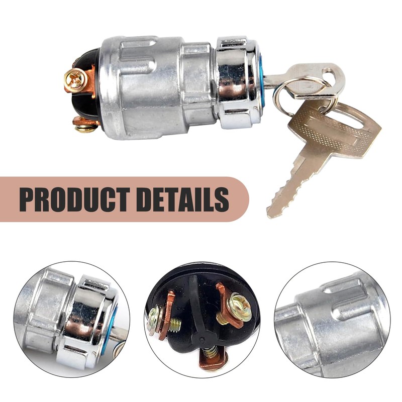 Bawkars Car Ignition Switch with 2 Keys, Waterproof Starter Replacement
