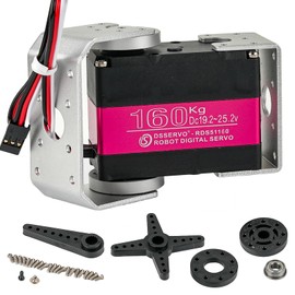 Wishiot RD51160 160KG High Torque Digital Servo Motor Dual-Shaft CNC Aluminum Robot Arm Servo for Robotics RC Vehicles DIY Projects(160kg 270°)